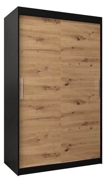 Zondo.hr Ormar za garderobu 120 cm Toki (crna mat + hrast artisan). Akcija -17%. 1064809
