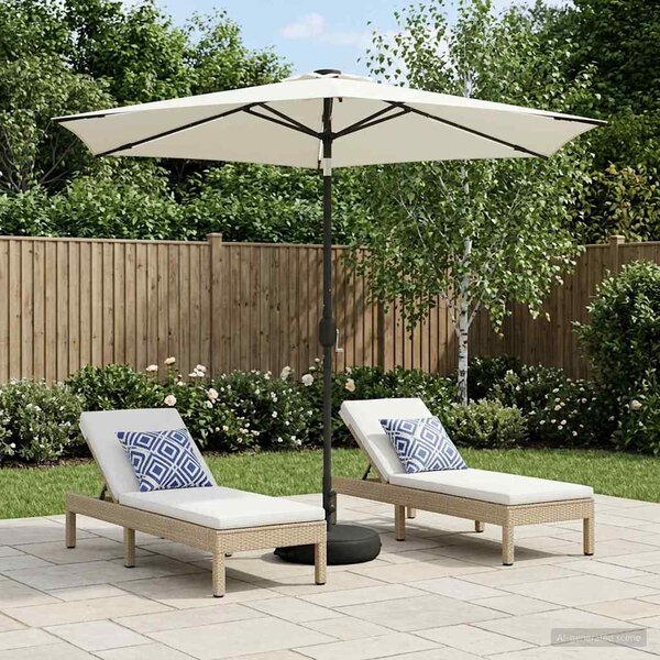 Suncobran za vrt s LED svjetlima i postoljem 270 x 270 cm - Krem / 270 x 270 cm