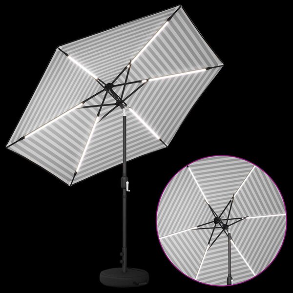 Suncobran za vrt s LED svjetlima i postoljem 270 x 270 cm - Krem / 270 x 270 cm