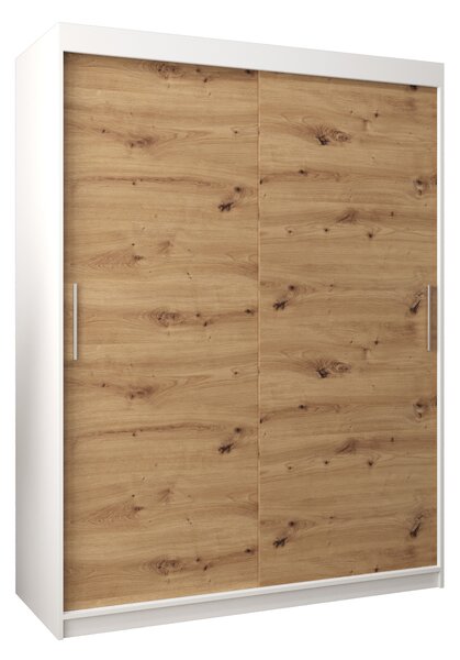 Ormar za garderobu 150 cm Toki (bijela mat + hrast artisan)