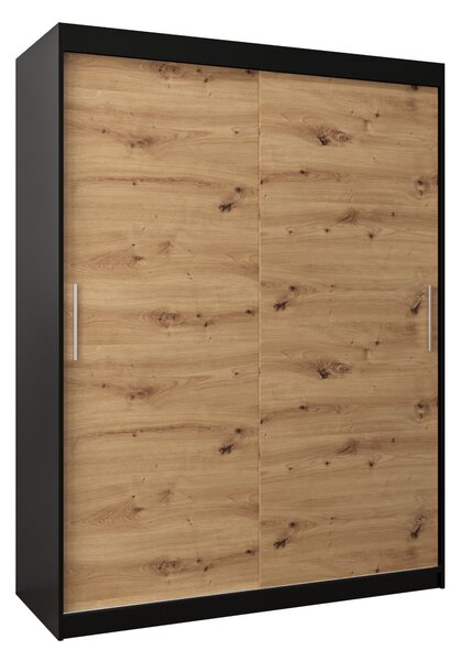 Zondo.hr Ormar za garderobu 150 cm Toki (crna mat + hrast artisan). Akcija -16%. 1064823