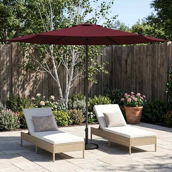 Vrtni suncobran 300 x 300 cm Poliester Pravokutni - Crvena / 300 x 300 cm