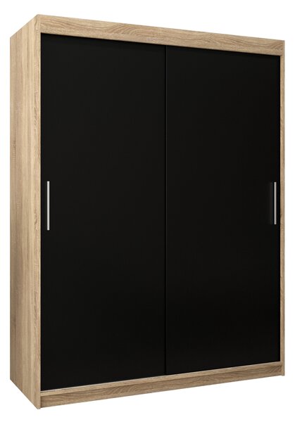 Ormar za garderobu 150 cm Toki (hrast sonoma + crna mat)