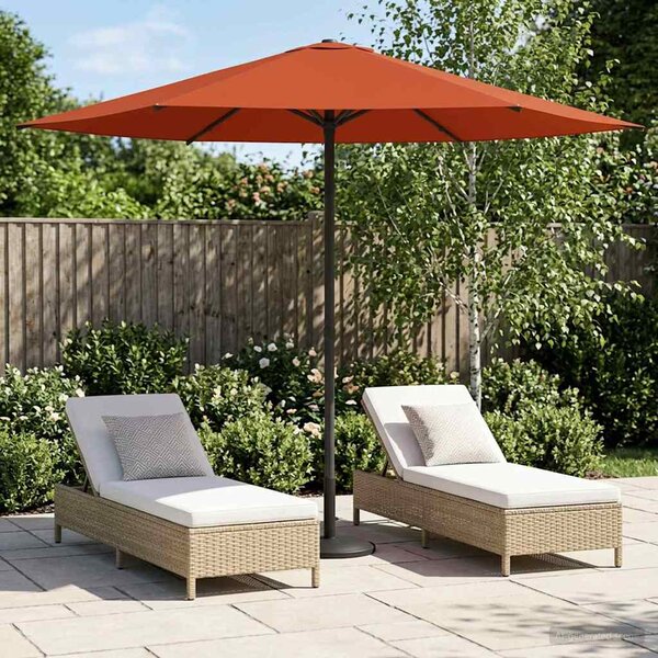 Vrtni suncobran 230 x 230 cm Poliester Pravokutni Terakota - Terakota / 230 x 230 cm