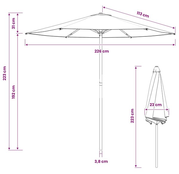 Vrtni suncobran 230 x 230 cm Poliester Pravokutni Antracit - Antracit / 230 x 230 cm