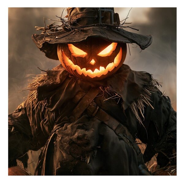 Slika goruće halloweensko strašilo u polju