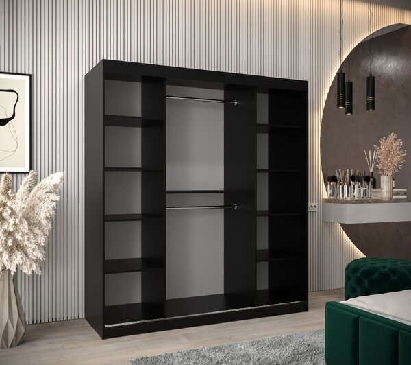 Zondo.hr Ormar za garderobu 180 cm Toki (crna mat + hrast sonoma). Akcija -17%. 1064838