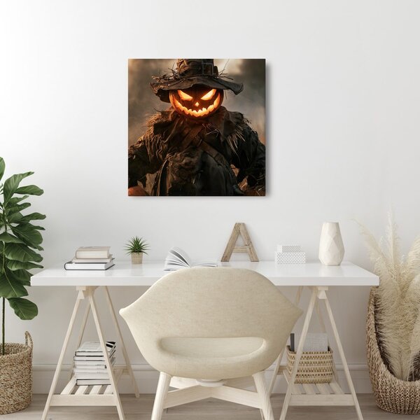 Slika goruće halloweensko strašilo u polju