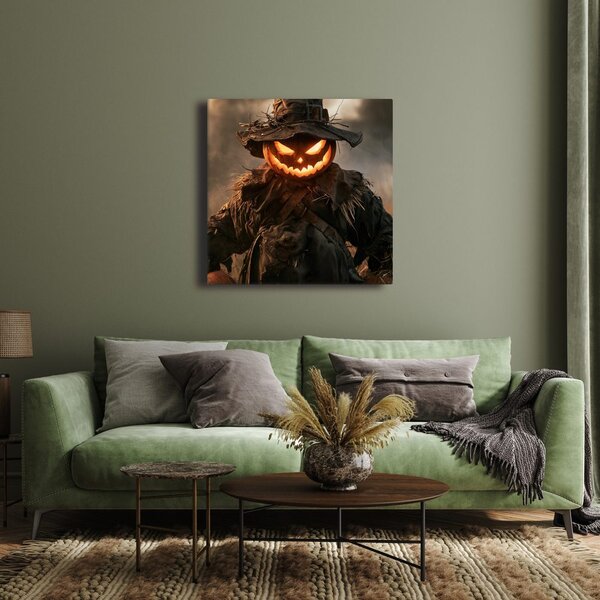 Slika goruće halloweensko strašilo u polju