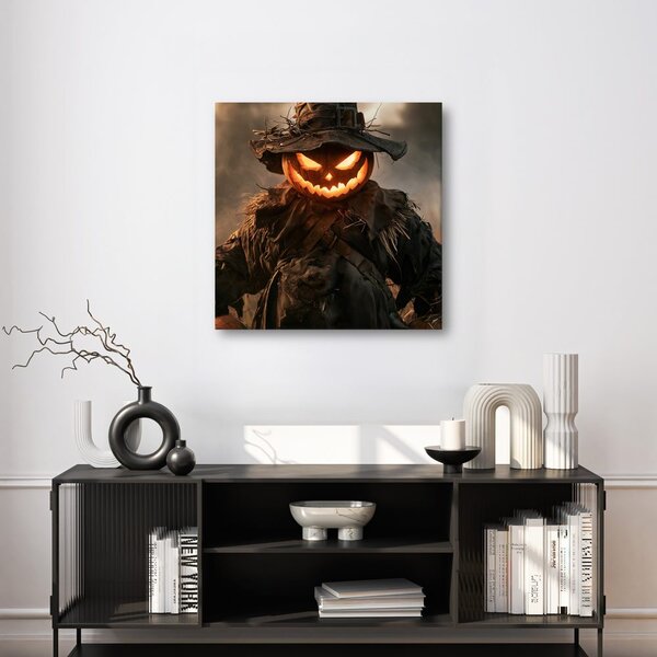 Slika goruće halloweensko strašilo u polju