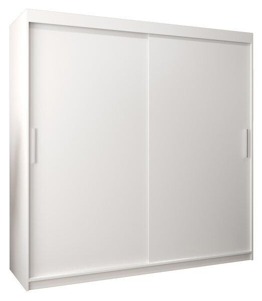 Ormar za garderobu 200 cm Toki (bijela mat + bijela mat)