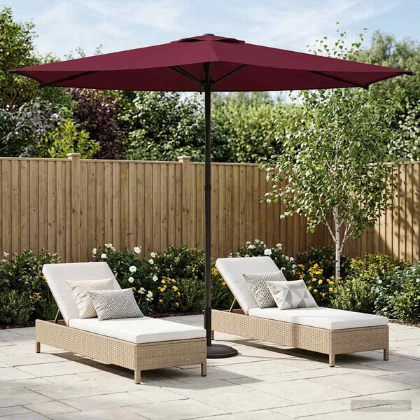 Vrtni suncobran 270 x 270 cm Poliester Pravokutni - Crvena / 270 x 270 cm