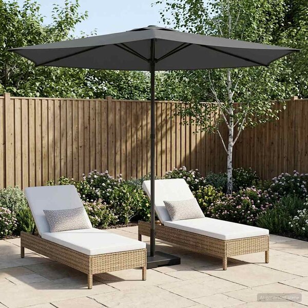 Vrtni suncobran 270 x 270 cm Poliester Pravokutni Antracit - Antracit / 270 x 270 cm