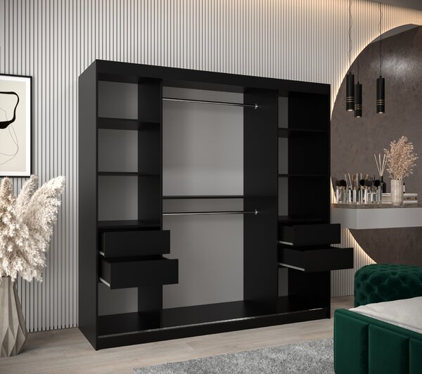 Zondo.hr Ormar za garderobu 200 cm Toki (crna mat + hrast artisan). Akcija -18%. 1064851