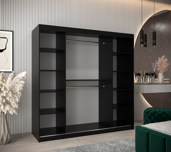 Zondo.hr Ormar za garderobu 200 cm Toki (crna mat + hrast artisan). Akcija -18%. 1064851