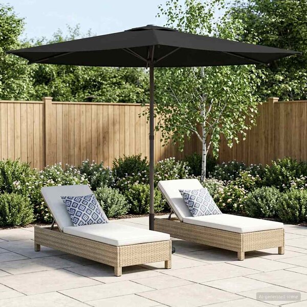Vrtni suncobran 270 x 270 cm Poliester Pravokutni Crna - Crna / 270 x 270 cm