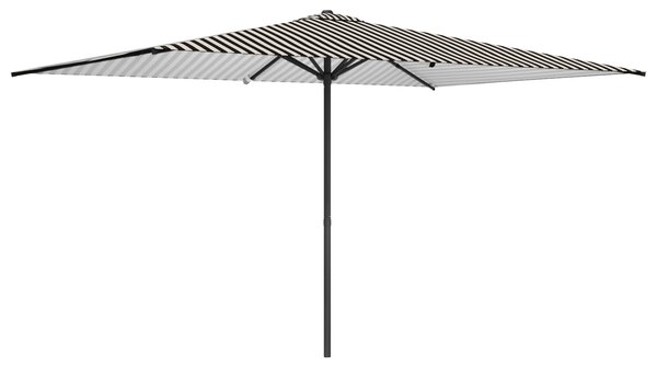 Vrtni suncobran 200 x 300 cm Poliester Pravokutni Crna i bijela - Crna / 200 x 300 cm