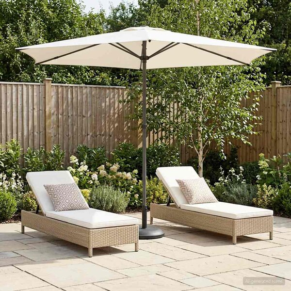 Vrtni suncobran 270 x 270 cm Poliester Pravokutni Krem - Krem / 270 x 270 cm