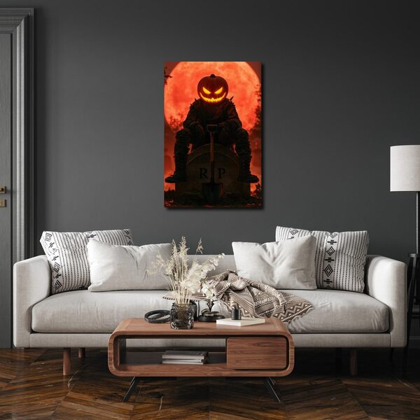 Slika halloween strava pod crvenim mjesecom
