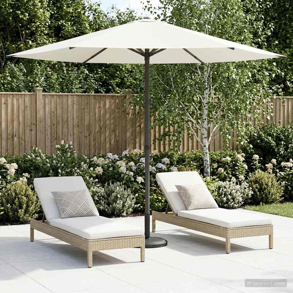 Vrtni suncobran 230 x 230 cm Poliester Pravokutni Krem - Krem / 230 x 230 cm