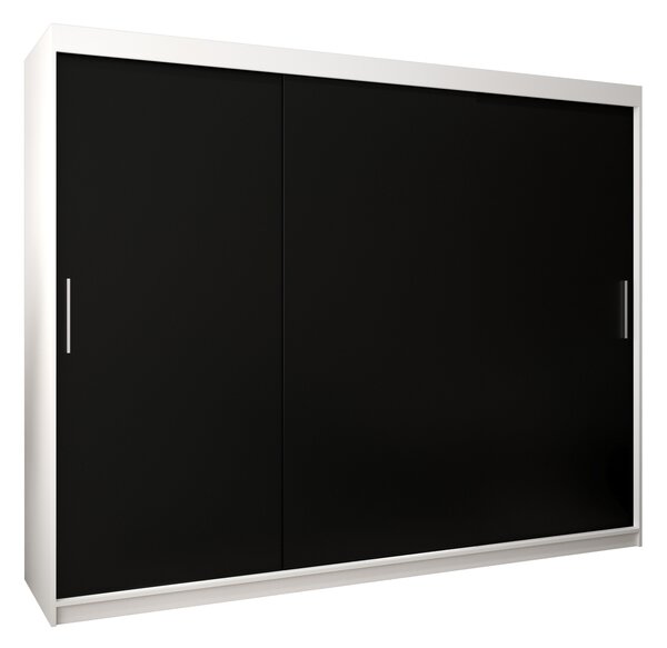 Ormar za garderobu 250 cm Toki (bijela mat + crna mat)
