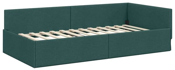 Kutni krevetni okvir s madracem Ostalo 2 pcs Zelena tkanina - Zelena / 80 x 200 cm