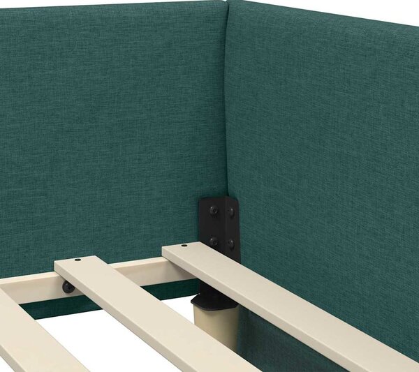 Kutni krevetni okvir s madracem Ostalo 2 pcs Zelena tkanina - Zelena / 80 x 200 cm