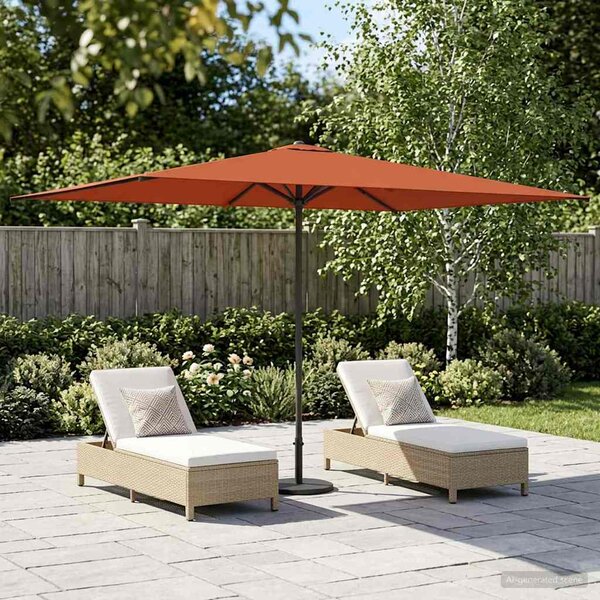 Vrtni suncobran 200 x 300 cm Poliester Pravokutni Terakota - Terakota / 200 x 300 cm