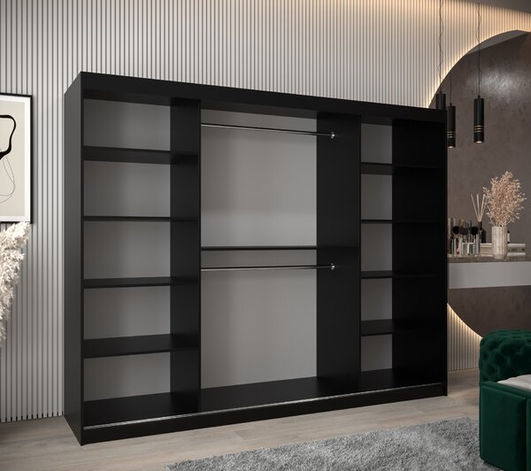 Zondo.hr Ormar za garderobu 250 cm Toki (crna mat + hrast sonoma). Akcija -18%. 1064866