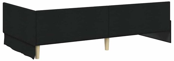 Kutni okvir kreveta s uzglavljem Crna 100 cm x 200 cm tkanina - Crna / 100 cm x 200 cm