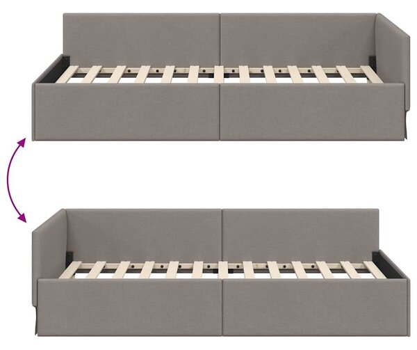 Kutni okvir kreveta Sivo-smeđa 80 cm x 200 cm tkanina - Smeđesiva / 80 cm x 200 cm