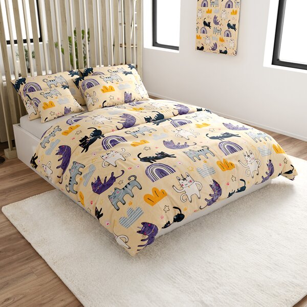 Posteljina mikropliš PURRSLEEP bež. Dimenzije posteljine: 2 kom 70 x 90 cm | 200 x 220 cm