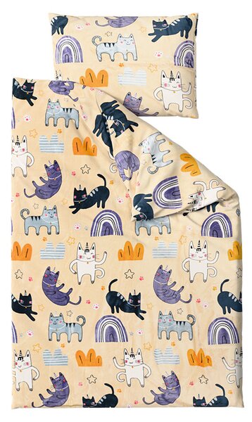 Posteljina mikropliš PURRSLEEP bež. Dimenzije posteljine: 2 kom 70 x 90 cm | 200 x 220 cm