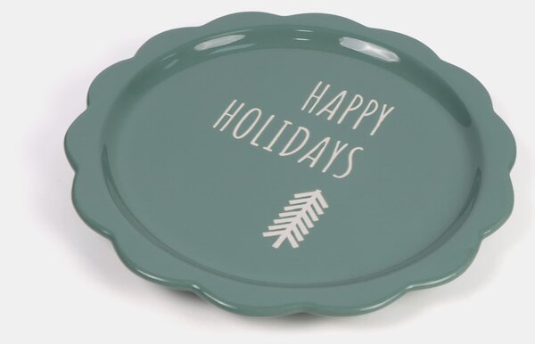 Sinsay - Božićni keramički tanjur s natpisom Happy Holidays