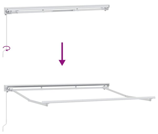 Ručno sklopiva tenda Sivosmeđa 3 x 2,5 m Poliester i aluminij - Bijela / 3 x 2,5 m