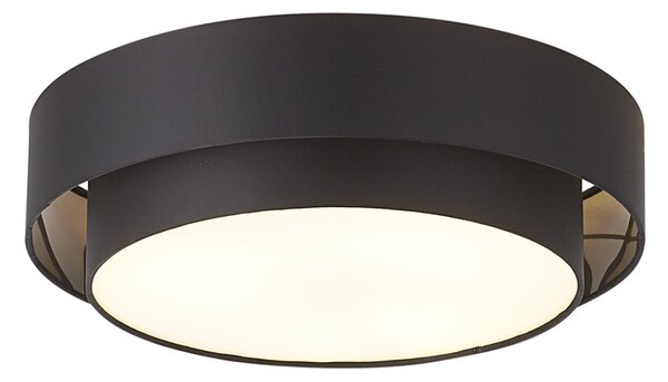 Moderna stropna svjetiljka crna 50 cm 3-svjetla - Drum Duo