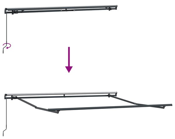Skrovita tenda Pijesak 3,5 x 2 m tkanina - Žuta / 3,5 x 2 m