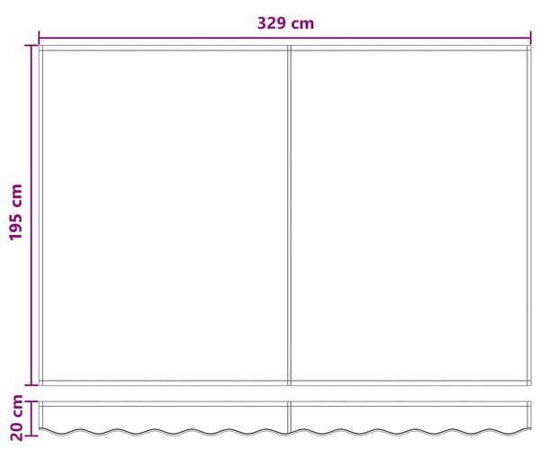 Skrovita tenda Pijesak 3,5 x 2 m tkanina - Žuta / 3,5 x 2 m