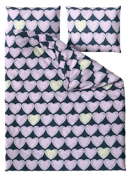 Posteljina od mikrovlakana VIOLET HEARTS svijetlo ljubičasta Dimenzije posteljine: 2 kom 70 x 80 cm | 160 x 200 cm