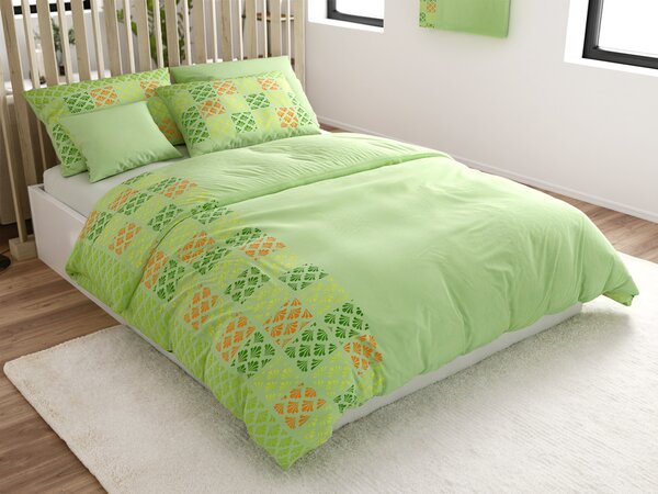 Posteljina od mikrosatina VELLARI, zelena Dimenzije posteljine: 70 x 90 cm | 140 x 200 cm