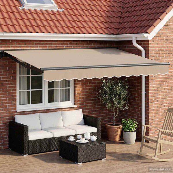 Ručno sklopiva tenda Bež 2,5 x 2 m Poliester s PU premazom - Antracit / 2,5 x 2 m