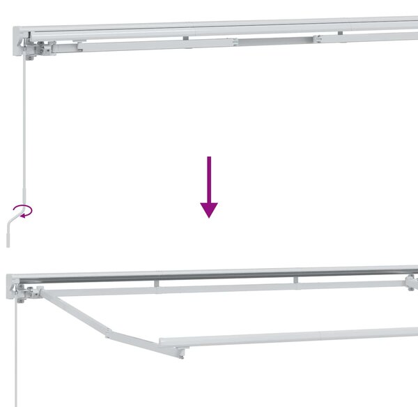 Ručno sklopiva tenda Žuta 3 x 2,5 m Poliester s PU premazom - Bijela / 3 x 2,5 m