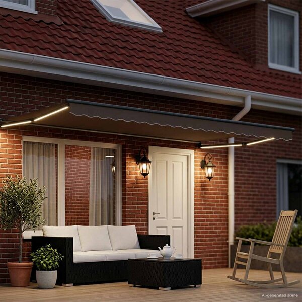 Ručna zlačivna tenda s LED diodama 4 x 2 m - Žuta / 4 x 2 m