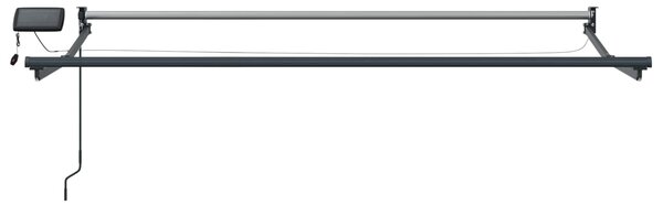 Ručna zlačivna tenda s LED diodama Smeđa i antracit 3 x 2,5 m - Smeđa / 3 x 2,5 m