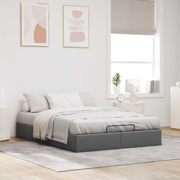 Otomanski krevet Tamnosiva 153 x 203 cm Tkanina - Tamnosiva / 153 x 203 cm