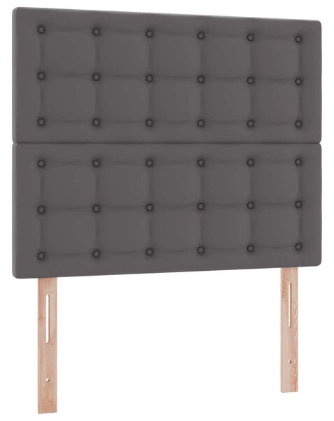 Krevet s od storage s madracem Siva 120 x 200 cm Lažna koža - Siva / 120 x 200 cm