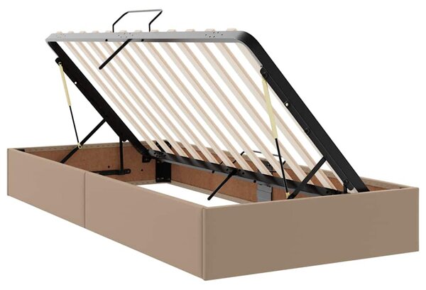 Krevet s od storage s madracem Kapućino 90 x 190 cm Lažna koža - Smeđa / 90 x 190 cm