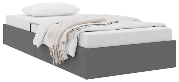 Krevet s od storage s uzglavljem Tamno siva 90 x 190 cm tkanina - Siva / 90 x 190 cm