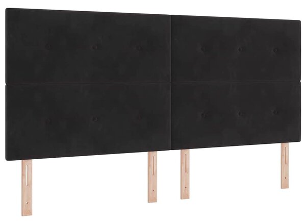 Krevet s opruga kutije s uzglavljem Crna 200 x 200 cm Baršun - Crna / 200 x 200 cm