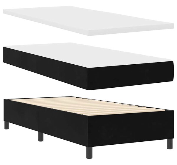 LED Box Spring Krevet s uzglavljem Crna 80 x 200 cm Baršun - Crna / 80 x 200 cm